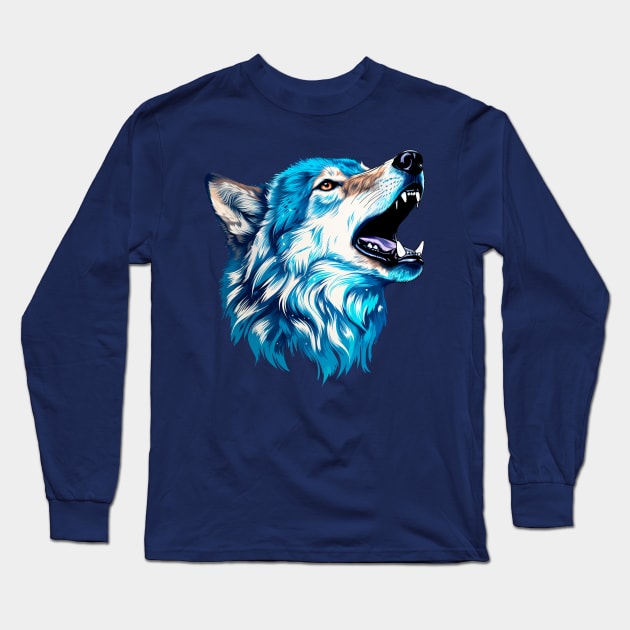 Sky wolf Long Sleeve T-Shirt by ananastya